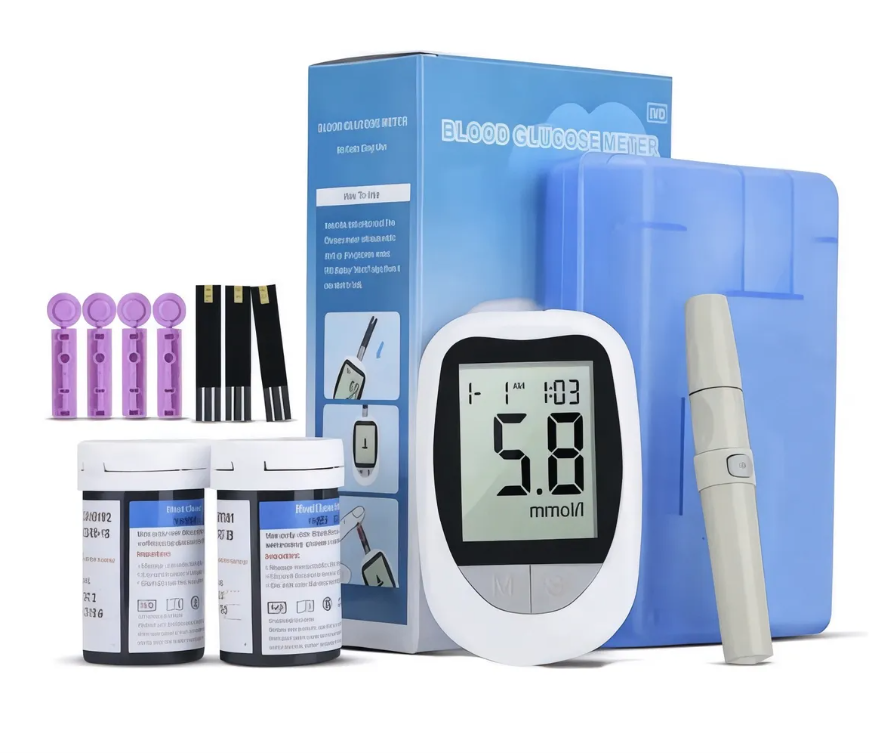 Set Medidor De Glucosa Glucometro +50 Cintas + 50 Lancetas