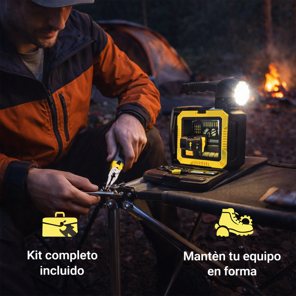 Lámpara LED Multifuncional – Iluminación y Herramientas – Soporte práctico para actividades outdoor desde el primer uso