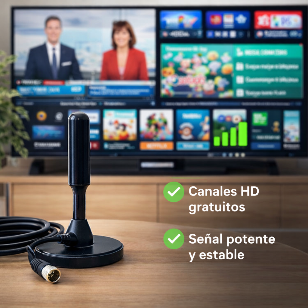 Antena Digital para TV– Mejora la señal de TV – Mira canales abiertos sin contratar cable