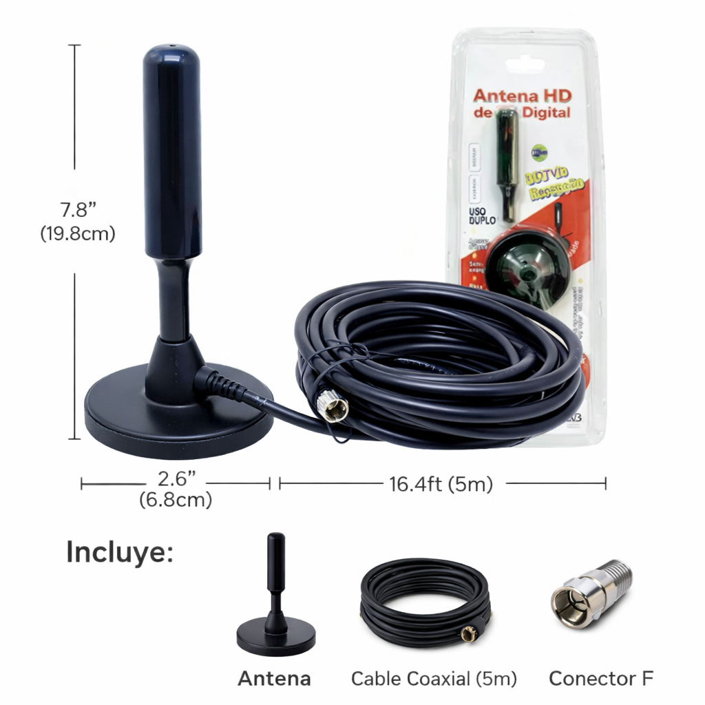 Antena Digital para TV– Mejora la señal de TV – Mira canales abiertos sin contratar cable