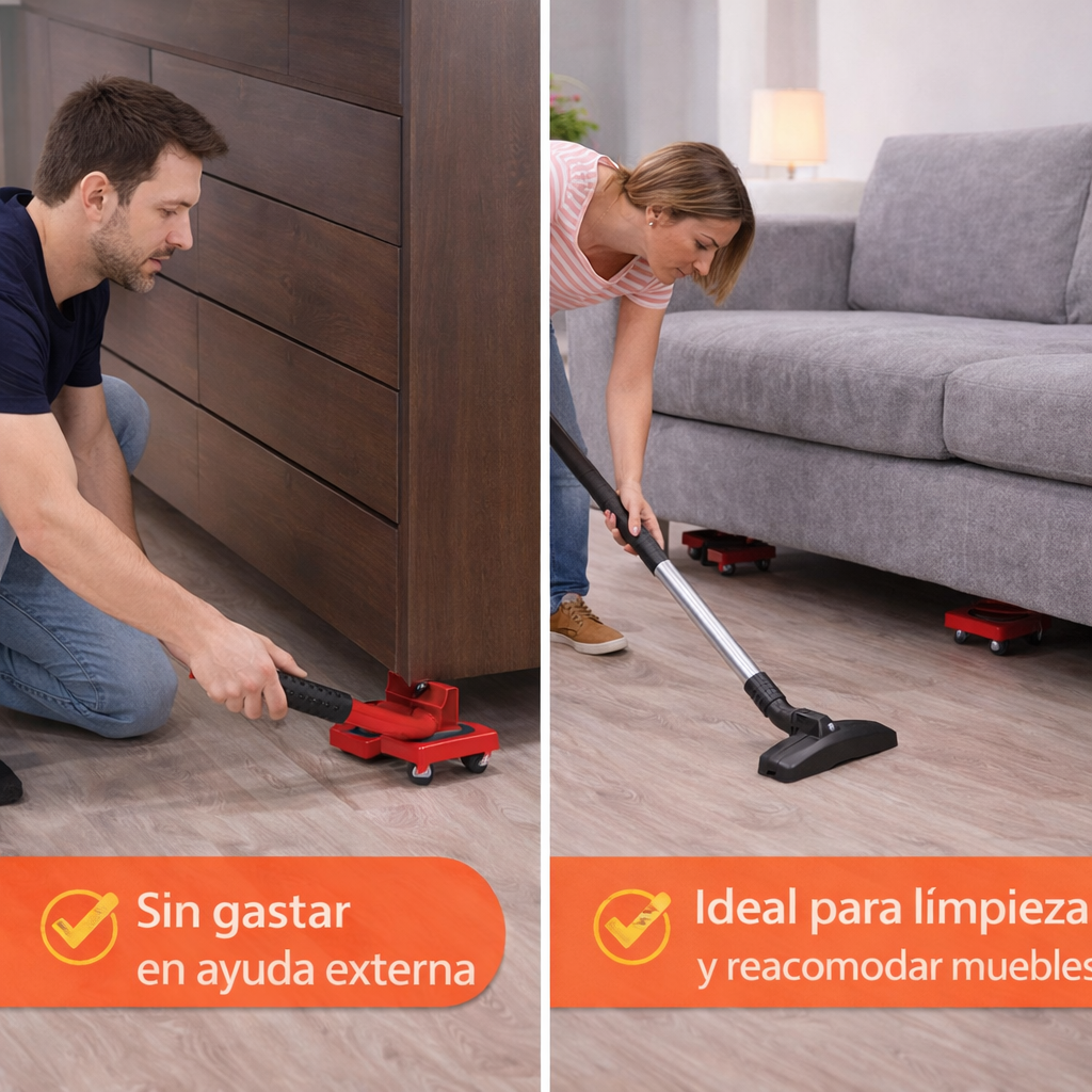 Kit Movedor de Muebles – Eleva y Desliza – Muévelos Tú Mismo sin Pagar Ayuda