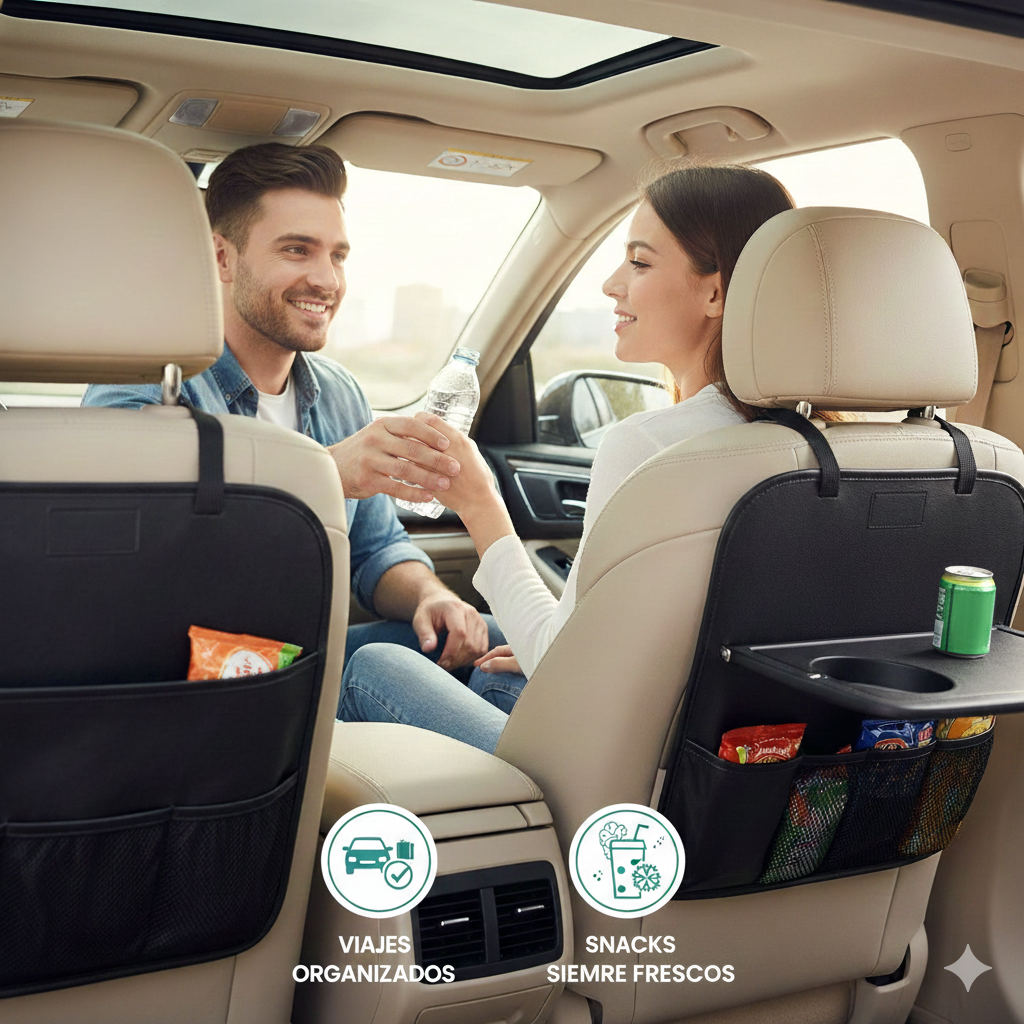 Organizador Premium - Bandeja Plegable y Térmica - Orden total y alimentos frescos para que tu familia disfrute cada kilómetro.