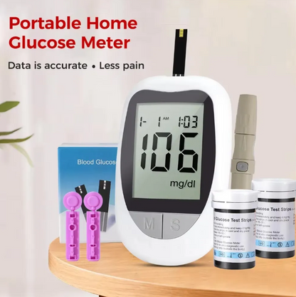 Set Medidor De Glucosa Glucometro +50 Cintas + 50 Lancetas